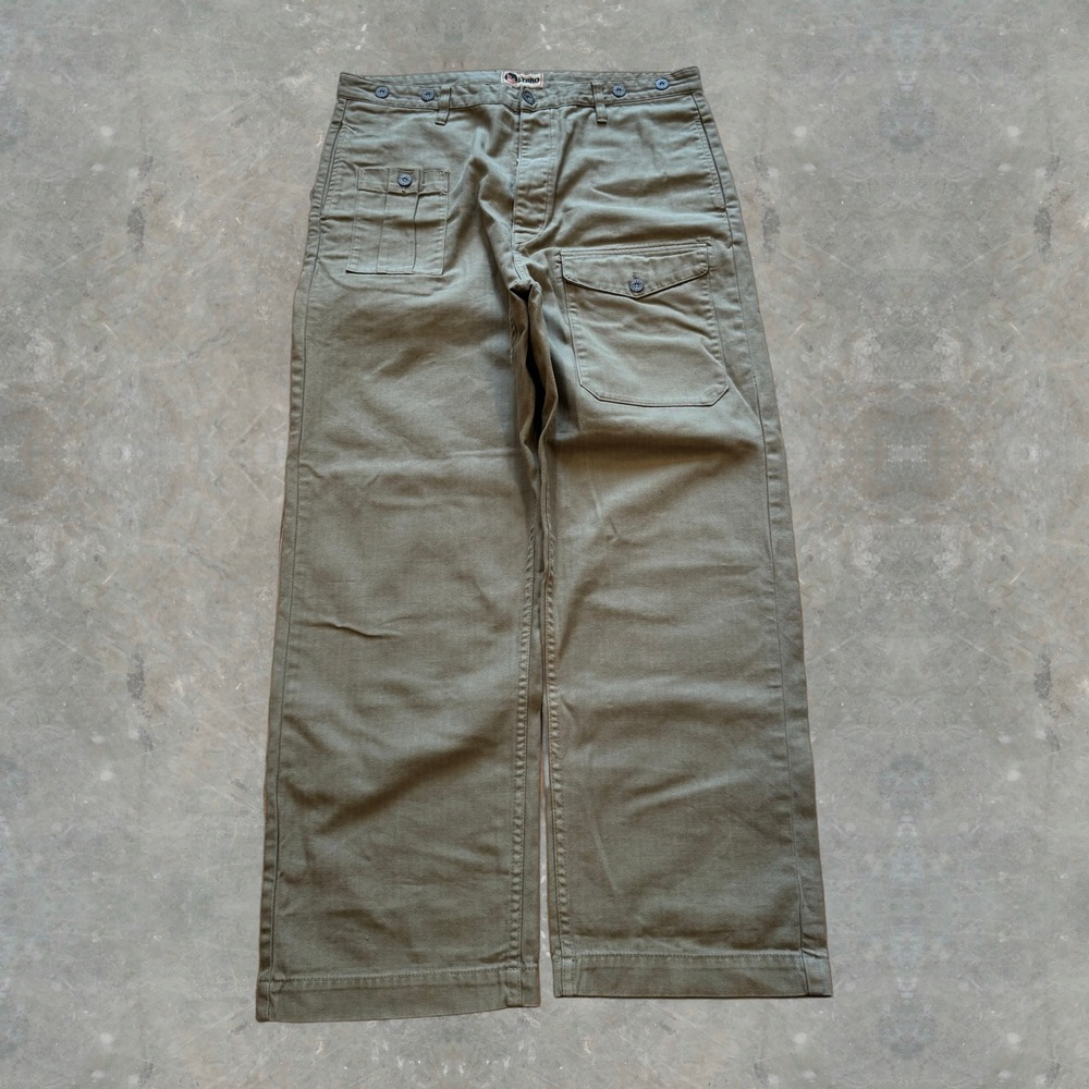 HBT Nigel Cabourn Lybro Military Combat Cargo Wide Baggy Pants Workwear Japan